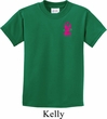 Breast Cancer Awareness Pink Ribbon Pin Pocket Print Kids Shirt