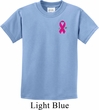 Breast Cancer Awareness Pink Ribbon Pin Pocket Print Kids Shirt