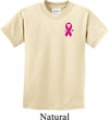 Breast Cancer Awareness Pink Ribbon Pin Pocket Print Kids Shirt