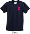 Breast Cancer Awareness Pink Ribbon Pin Pocket Print Kids Shirt