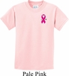 Breast Cancer Awareness Pink Ribbon Pin Pocket Print Kids Shirt
