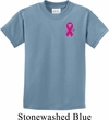 Breast Cancer Awareness Pink Ribbon Pin Pocket Print Kids Shirt