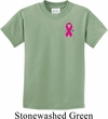 Breast Cancer Awareness Pink Ribbon Pin Pocket Print Kids Shirt