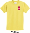 Breast Cancer Awareness Pink Ribbon Pin Pocket Print Kids Shirt