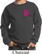 Breast Cancer Awareness Pink Ribbon Pin Pocket Print Kids Sweat Shirt