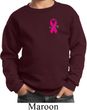 Breast Cancer Awareness Pink Ribbon Pin Pocket Print Kids Sweat Shirt