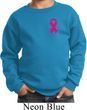 Breast Cancer Awareness Pink Ribbon Pin Pocket Print Kids Sweat Shirt