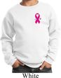 Breast Cancer Awareness Pink Ribbon Pin Pocket Print Kids Sweat Shirt