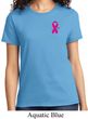 Breast Cancer Awareness Pink Ribbon Pin Pocket Print Ladies Shirt