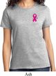 Breast Cancer Awareness Pink Ribbon Pin Pocket Print Ladies Shirt