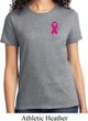 Breast Cancer Awareness Pink Ribbon Pin Pocket Print Ladies Shirt