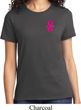 Breast Cancer Awareness Pink Ribbon Pin Pocket Print Ladies Shirt