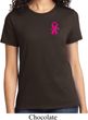 Breast Cancer Awareness Pink Ribbon Pin Pocket Print Ladies Shirt