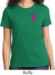 Breast Cancer Awareness Pink Ribbon Pin Pocket Print Ladies Shirt