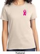 Breast Cancer Awareness Pink Ribbon Pin Pocket Print Ladies Shirt