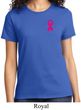 Breast Cancer Awareness Pink Ribbon Pin Pocket Print Ladies Shirt