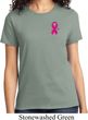 Breast Cancer Awareness Pink Ribbon Pin Pocket Print Ladies Shirt