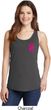Breast Cancer Awareness Pink Ribbon Pin Pocket Print Ladies Tank Top