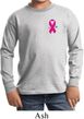Breast Cancer Awareness Pink Ribbon Pin Pocket Print Kids Long Sleeve Shirt