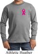 Breast Cancer Awareness Pink Ribbon Pin Pocket Print Kids Long Sleeve Shirt