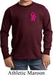Breast Cancer Awareness Pink Ribbon Pin Pocket Print Kids Long Sleeve Shirt