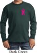 Breast Cancer Awareness Pink Ribbon Pin Pocket Print Kids Long Sleeve Shirt