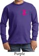 Breast Cancer Awareness Pink Ribbon Pin Pocket Print Kids Long Sleeve Shirt