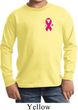 Breast Cancer Awareness Pink Ribbon Pin Pocket Print Kids Long Sleeve Shirt