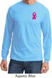 Breast Cancer Awareness Pink Ribbon Pin Pocket Print Long Sleeve Shirt