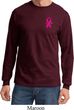 Breast Cancer Awareness Pink Ribbon Pin Pocket Print Long Sleeve Shirt