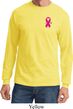 Breast Cancer Awareness Pink Ribbon Pin Pocket Print Long Sleeve Shirt