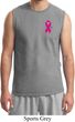 Breast Cancer Awareness Pink Ribbon Pin Pocket Print Mens Muscle Shirt