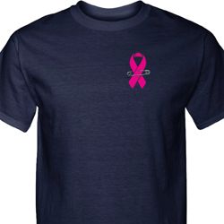 Breast Cancer Awareness Pink Ribbon Pin Pocket Print Mens Tall Shirt