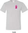 Breast Cancer Awareness Pink Ribbon Pin Pocket Print Mens Tall Shirt