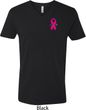 Breast Cancer Awareness Pink Ribbon Pin Pocket Print Mens V-Neck Shirt