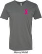 Breast Cancer Awareness Pink Ribbon Pin Pocket Print Mens V-Neck Shirt
