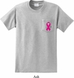 Breast Cancer Awareness Pink Ribbon Pin Pocket Print Pocket Shirt