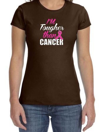 Breast Cancer Awareness Shirt Tougher than Cancer Crewneck Tee T-Shirt