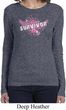 Breast Cancer Awareness Survivor Wings Ladies Long Sleeve Shirt