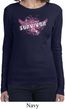 Breast Cancer Awareness Survivor Wings Ladies Long Sleeve Shirt