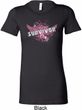 Breast Cancer Awareness Survivor Wings Ladies Longer Length Shirt