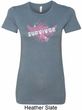 Breast Cancer Awareness Survivor Wings Ladies Longer Length Shirt