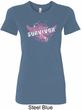Breast Cancer Awareness Survivor Wings Ladies Longer Length Shirt
