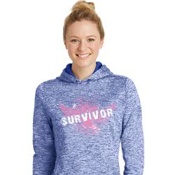 Breast Cancer Awareness Survivor Wings Ladies Moisture Wicking Hoodie