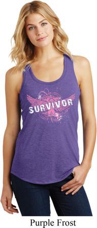 Breast Cancer Awareness Survivor Wings Ladies Racerback Tank Top
