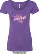 Breast Cancer Awareness Survivor Wings Ladies Scoop Neck Shirt