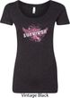 Breast Cancer Awareness Survivor Wings Ladies Scoop Neck Shirt
