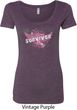 Breast Cancer Awareness Survivor Wings Ladies Scoop Neck Shirt