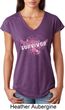 Breast Cancer Awareness Survivor Wings Ladies Tri Blend V-Neck Shirt