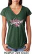 Breast Cancer Awareness Survivor Wings Ladies Tri Blend V-Neck Shirt
